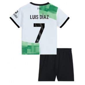 Liverpool Luis Diaz #7 Replica Away Stadium Kit for Kids 2023-24 Short Sleeve (+ pants)